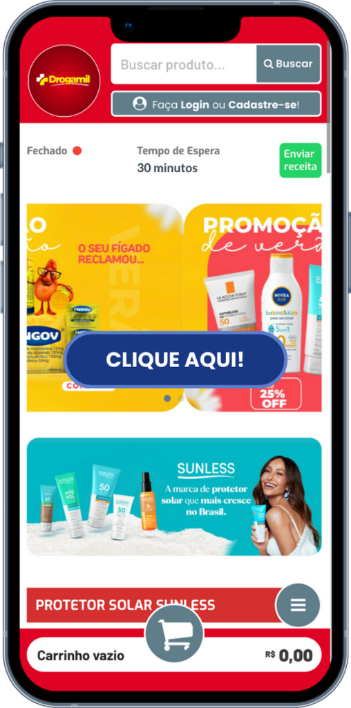 foto demostrando site em um celular.